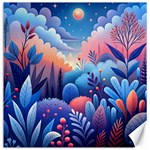Nature Night Bushes Flowers Leaves Clouds Landscape Berries Story Fantasy Wallpaper Background Sampl Canvas 20  x 20 