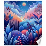 Nature Night Bushes Flowers Leaves Clouds Landscape Berries Story Fantasy Wallpaper Background Sampl Canvas 20  x 24 