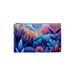 Nature Night Bushes Flowers Leaves Clouds Landscape Berries Story Fantasy Wallpaper Background Sampl Cosmetic Bag (Small)