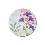 Flower Paint Flora Nature Plant Rubber Coaster (Round)