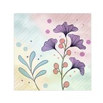 Flower Paint Flora Nature Plant Square Satin Scarf (30  x 30 )