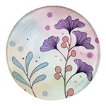 Flower Paint Flora Nature Plant Round Glass Fridge Magnet (4 pack)