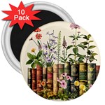 Books Flowers Book Flower Flora Floral 3  Magnets (10 pack) 