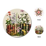 Books Flowers Book Flower Flora Floral Playing Cards Single Design (Round)