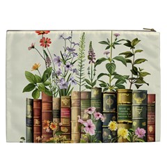 Books Flowers Book Flower Flora Floral Cosmetic Bag (XXL) from UrbanLoad.com Back