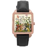Books Flowers Book Flower Flora Floral Rose Gold Leather Watch 