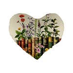 Books Flowers Book Flower Flora Floral Standard 16  Premium Flano Heart Shape Cushions
