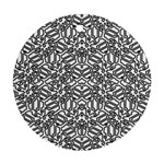 Monochrome Maze Design Print Ornament (Round)