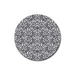 Monochrome Maze Design Print Rubber Coaster (Round)