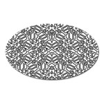 Monochrome Maze Design Print Oval Magnet