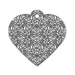 Monochrome Maze Design Print Dog Tag Heart (One Side)