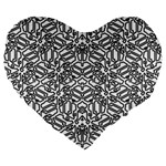 Monochrome Maze Design Print Large 19  Premium Heart Shape Cushions