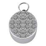 Monochrome Maze Design Print Mini Silver Compasses