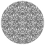 Monochrome Maze Design Print Round Trivet