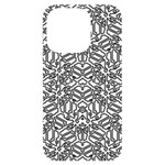 Monochrome Maze Design Print iPhone 14 Pro Black UV Print Case