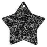 Rebel Life: Typography Black and White Pattern Ornament (Star)