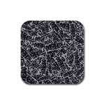 Rebel Life: Typography Black and White Pattern Rubber Square Coaster (4 pack)