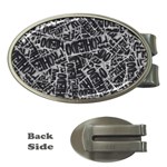 Rebel Life: Typography Black and White Pattern Money Clips (Oval) 