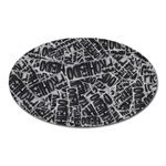 Rebel Life: Typography Black and White Pattern Oval Magnet