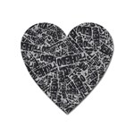 Rebel Life: Typography Black and White Pattern Heart Magnet
