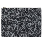 Rebel Life: Typography Black and White Pattern Cosmetic Bag (XXL)