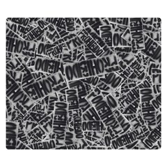 Rebel Life: Typography Black and White Pattern Two Sides Premium Plush Fleece Blanket (Kids Size) from UrbanLoad.com 50 x40  Blanket Front