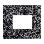 Rebel Life: Typography Black and White Pattern White Wall Photo Frame 5  x 7 