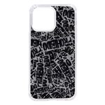Rebel Life: Typography Black and White Pattern iPhone 14 Pro Max TPU UV Print Case