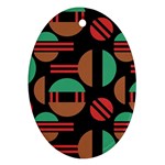 Abstract Geometric Pattern Oval Ornament (Two Sides)