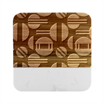 Abstract Geometric Pattern Marble Wood Coaster (Square)