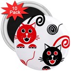 Cat Little Ball Animal 3  Magnets (10 pack) 