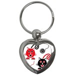 Cat Little Ball Animal Key Chain (Heart)