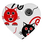 Cat Little Ball Animal Heart Ornament (Two Sides)