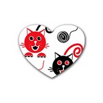 Cat Little Ball Animal Rubber Coaster (Heart)