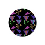 Abstract Pattern Flora Flower Rubber Coaster (Round)