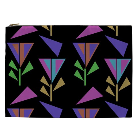 Abstract Pattern Flora Flower Cosmetic Bag (XXL) from UrbanLoad.com Front