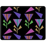 Abstract Pattern Flora Flower Two Sides Fleece Blanket (Large)