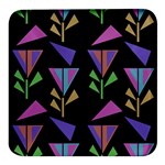 Abstract Pattern Flora Flower Square Glass Fridge Magnet (4 pack)