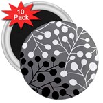 Abstract Nature Black White 3  Magnets (10 pack) 