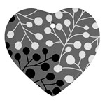 Abstract Nature Black White Heart Ornament (Two Sides)
