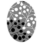 Abstract Nature Black White UV Print Acrylic Ornament Oval