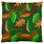 Leaves Foliage Pattern Oak Autumn Standard Premium Plush Fleece Cushion Case (One Side)