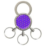 Abstract Background Cross Hashtag 3-Ring Key Chain