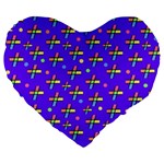 Abstract Background Cross Hashtag Large 19  Premium Flano Heart Shape Cushions