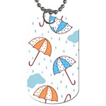 Rain Umbrella Pattern Water Dog Tag (One Side)