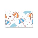 Rain Umbrella Pattern Water Sticker Rectangular (10 pack)