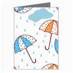 Rain Umbrella Pattern Water Greeting Cards (Pkg of 8)