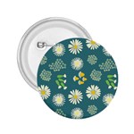 Drawing Flowers Meadow White 2.25  Buttons
