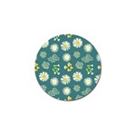 Drawing Flowers Meadow White Golf Ball Marker