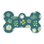 Drawing Flowers Meadow White Dog Tag Bone (Two Sides)